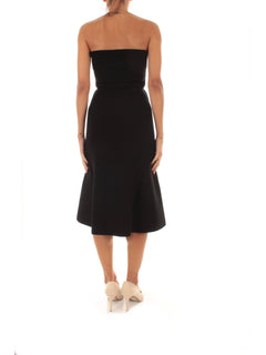 Twinset abito longuette in maglia con godet da donna nero