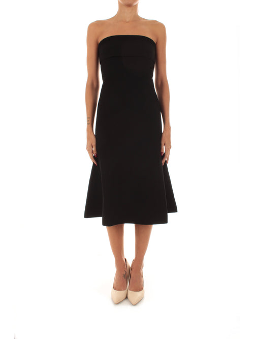 Twinset abito longuette in maglia con godet da donna nero