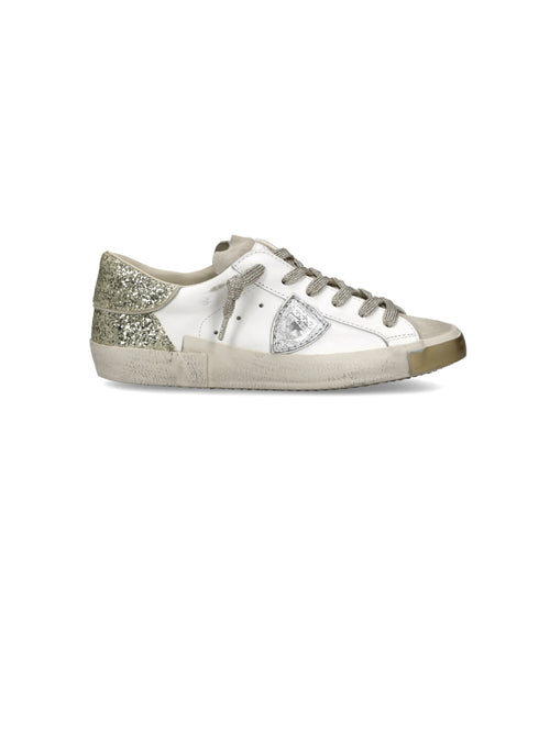 Philippe Model PARIS LOW sneaker da donna glitter blanc