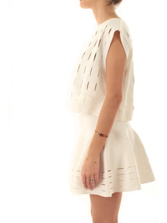 Akep top smanicato cut out da donna bianco