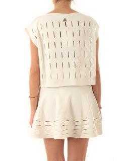 Akep top smanicato cut out da donna bianco