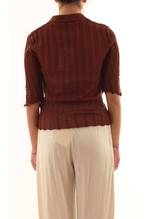 Akep polo light lurex da donna caffè