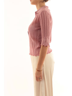Akep polo light lurex da donna rosa