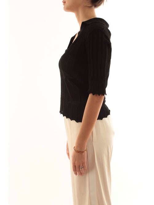 Akep polo light lurex da donna nero