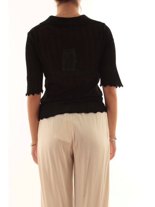 Akep polo light lurex da donna nero