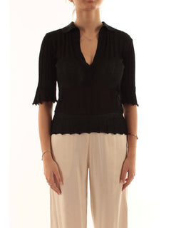 Akep polo light lurex da donna nero