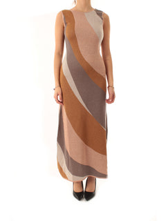Akep abito lungo in lurex da donna multicolor
