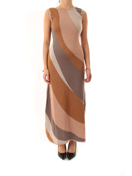 Akep abito lungo in lurex da donna multicolor