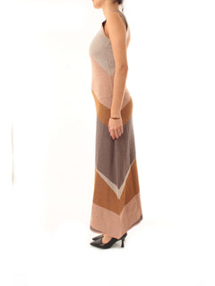Akep abito lungo in lurex da donna multicolor
