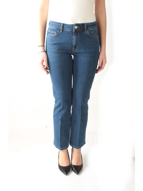 Emme Marella jeans denim slim flare da donna blu medio