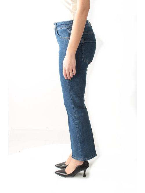 Emme Marella jeans denim slim flare da donna blu medio