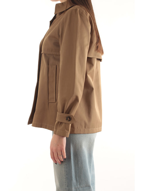 Emme Marella PELOTA trench doppiopetto in gabardina antigoccia da donna tortora