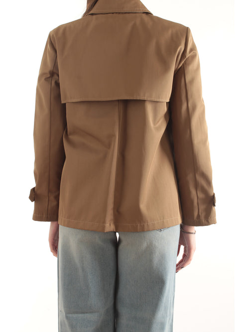 Emme Marella PELOTA trench doppiopetto in gabardina antigoccia da donna tortora