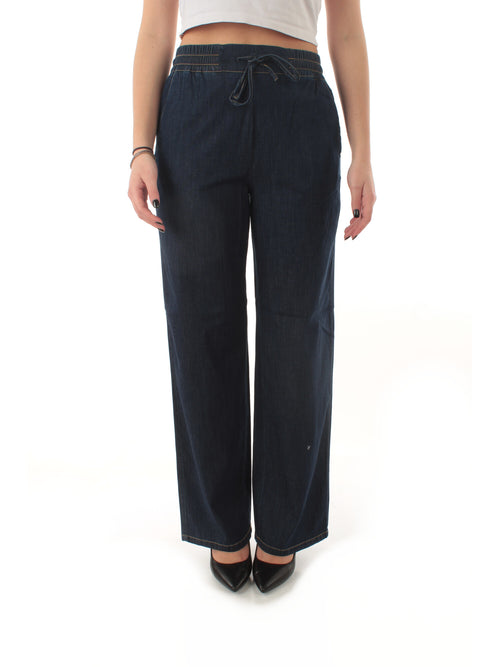 Emme Marella FINGERE pantalone in denim stretch da donna blu jeans