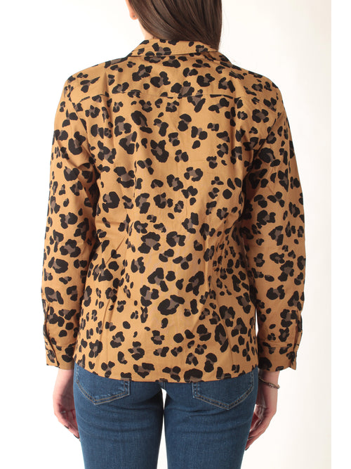 Emme Marella PONTILE blusa in popeline stampato da donna maculato