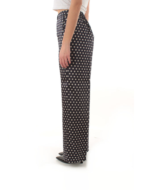 Emme Marella BAOBAB pantalone in twill stampato da donna blu rombi