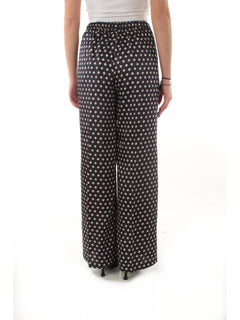 Emme Marella BAOBAB pantalone in twill stampato da donna blu rombi