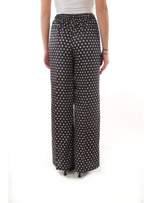 Emme Marella BAOBAB pantalone in twill stampato da donna blu rombi