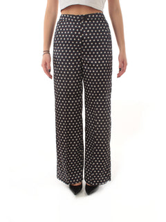 Emme Marella BAOBAB pantalone in twill stampato da donna blu rombi
