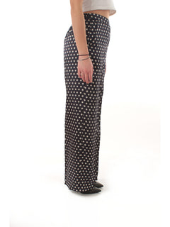 Emme Marella BAOBAB pantalone in twill stampato da donna blu rombi