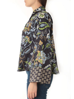 Emme Marella SEVERO camicia in twill stampato da donna blu fiore