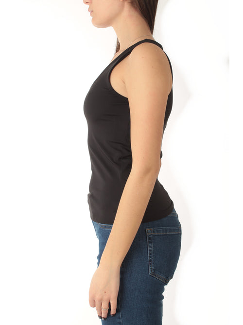 Emme Marella TIGLIO top in jersey interlock stretch da donna nero