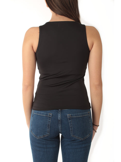Emme Marella TIGLIO top in jersey interlock stretch da donna nero
