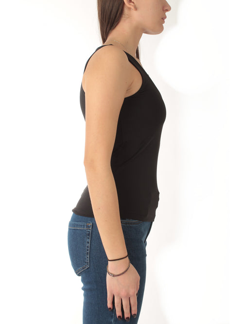 Emme Marella TIGLIO top in jersey interlock stretch da donna nero