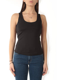 Emme Marella TIGLIO top in jersey interlock stretch da donna nero