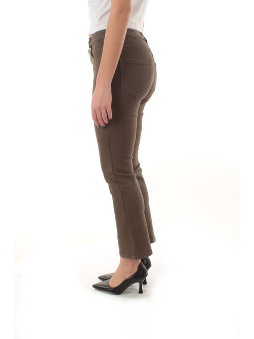 Emme Marella SFINGE pantalone 5 tasche slim flare da donna cachi