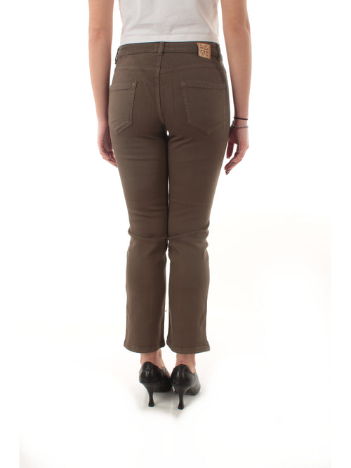 Emme Marella SFINGE pantalone 5 tasche slim flare da donna cachi