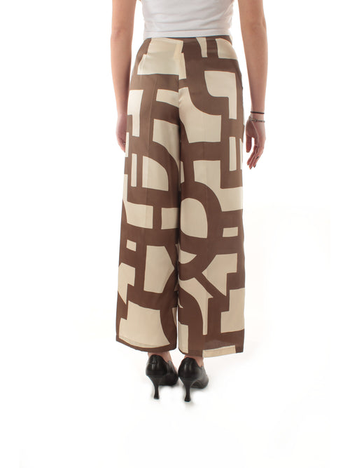 Emme Marella ALBERO pantalone in twill stampato da donna tortora