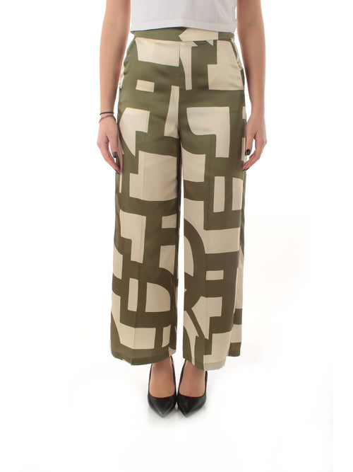Emme Marella ALBERO pantalone in twill stampato da donna military