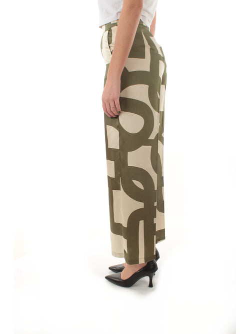 Emme Marella ALBERO pantalone in twill stampato da donna military