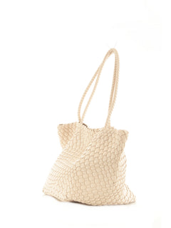 Emme Marella borsa intrecciata da donna ecru