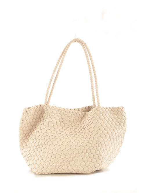 Emme Marella borsa intrecciata da donna ecru