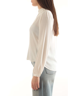 Iblues blusa in misto seta da donna bianco