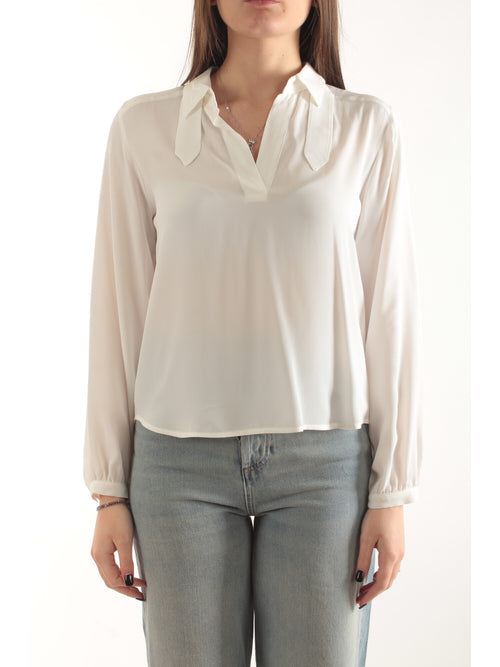 Iblues blusa in misto seta da donna bianco