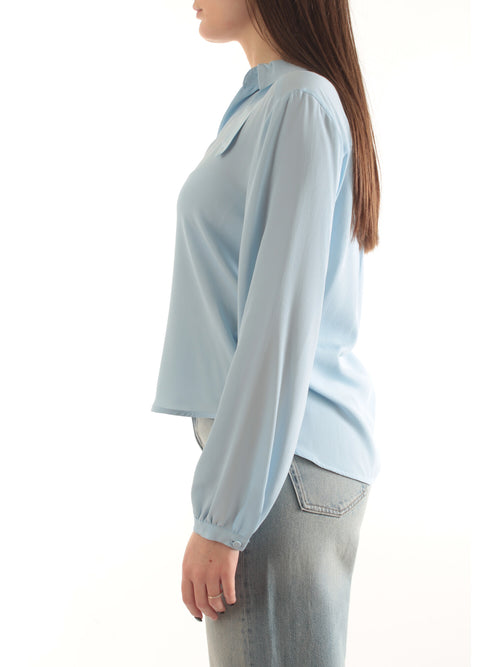Iblues blusa in misto seta da donna celeste