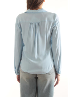 Iblues blusa in misto seta da donna celeste