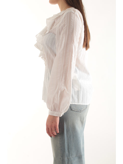 Iblues camicia con ruches da donna bianco