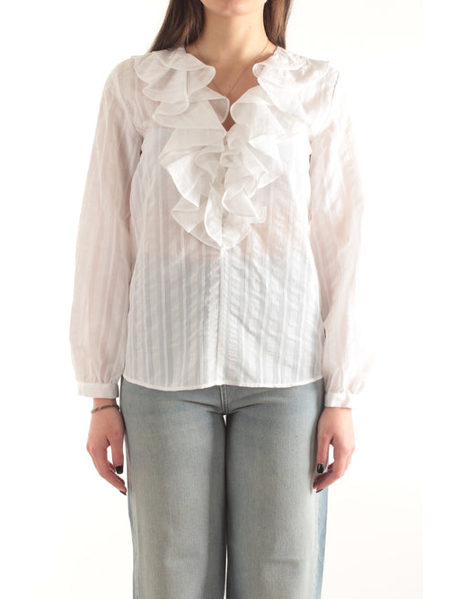 Iblues camicia con ruches da donna bianco