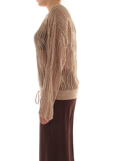 Jucca maglia traforata da donna sand