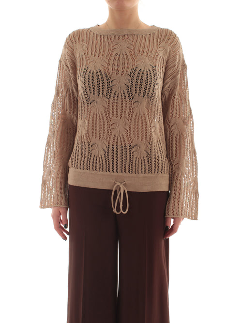 Jucca maglia traforata da donna sand