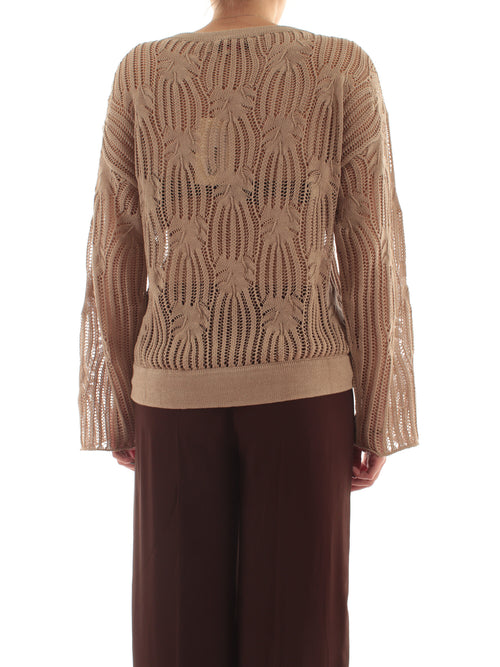 Jucca maglia traforata da donna sand