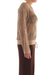 Jucca maglia traforata da donna sand