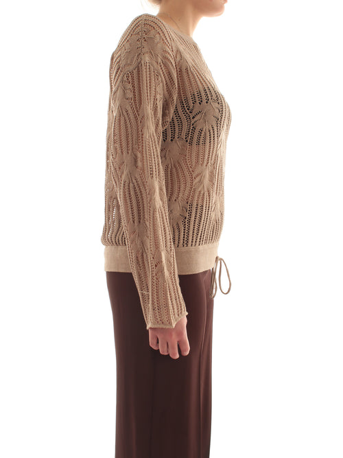 Jucca maglia traforata da donna sand