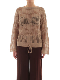 Jucca maglia traforata da donna sand