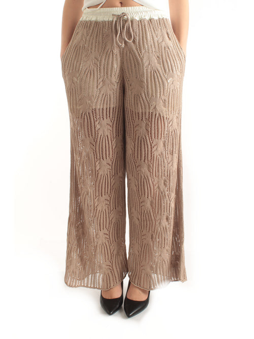 JUCCA pantalone in maglia da donna sand