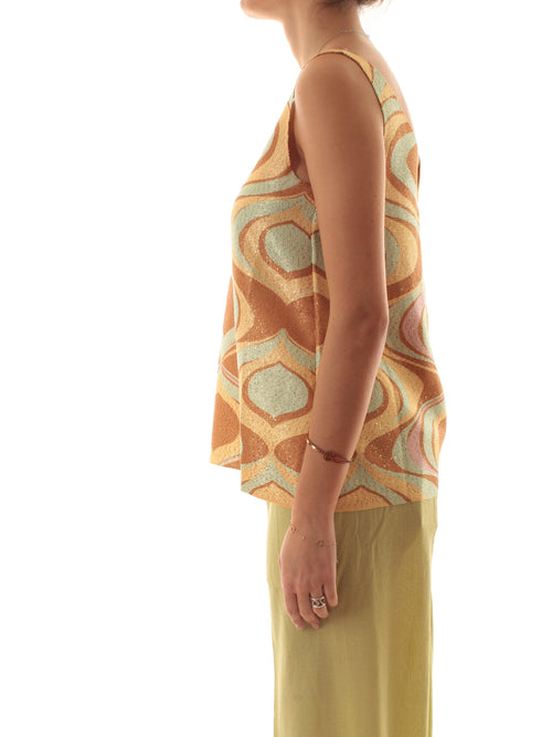 Circus hotel TOP MAGLIA PAILLETTES da donna con stampa multicolor